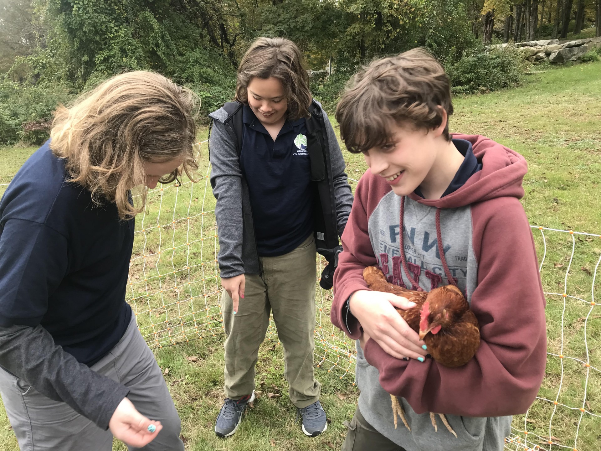 students and chicken