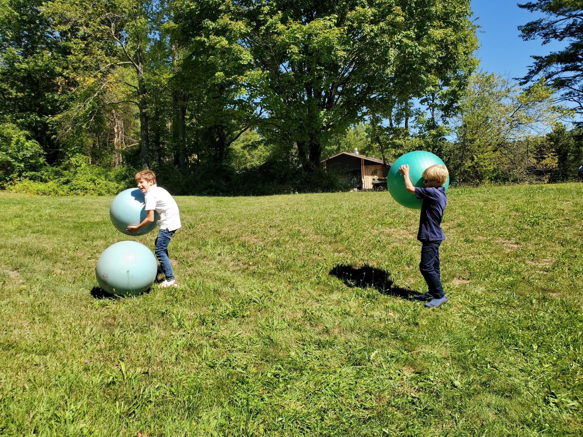 students playing with balls